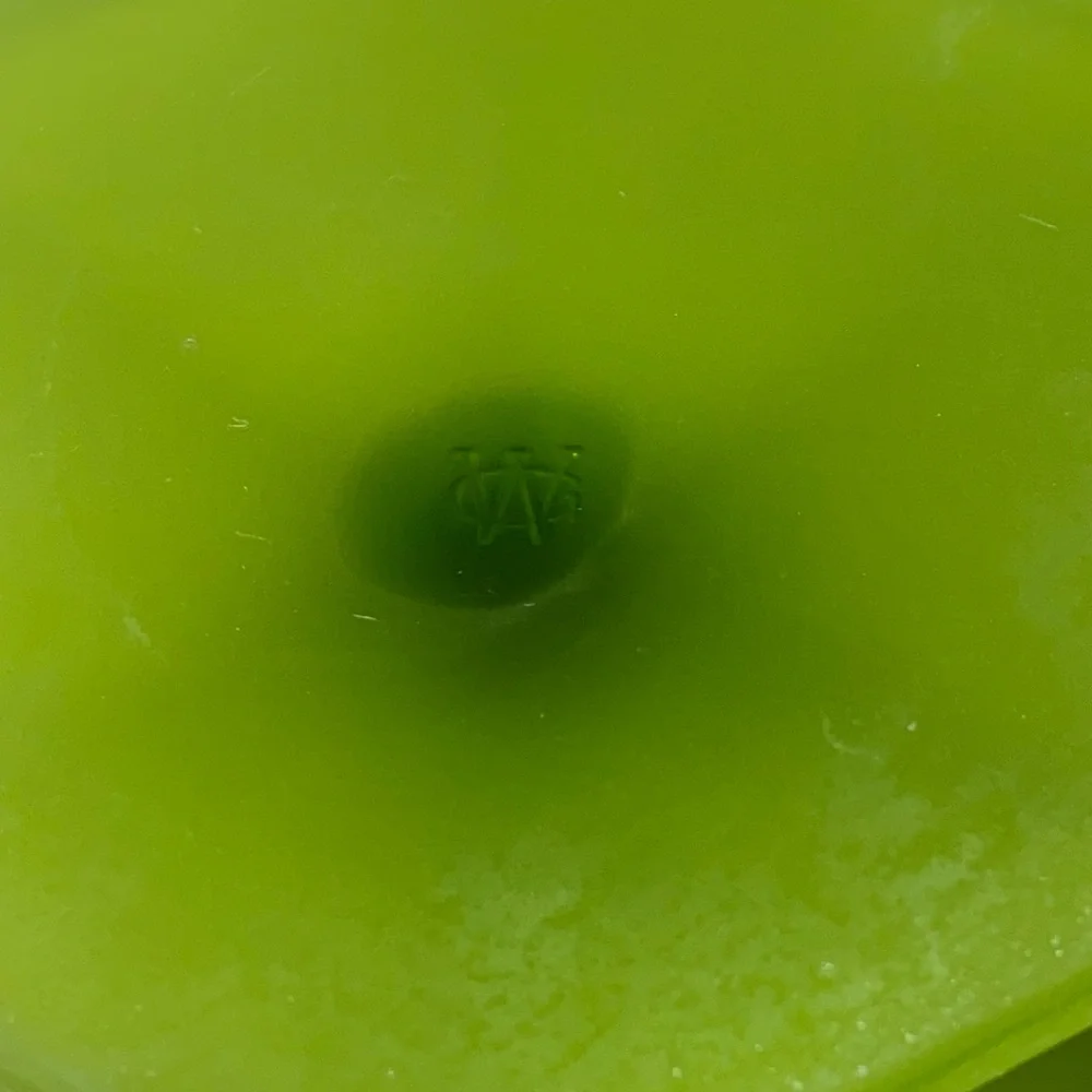 Vintage Westmoreland Avocado Green Satin Glass Pedestal Compote Candy Dish